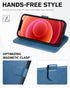 TUCCH Wallet Case for iPhone 12 Pro/12 5G, Lake Blue, TPU Shockproof Inner Shell, RFID Blocking, Card Holder