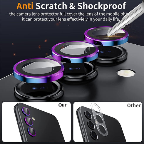 (2 Set) Scratch-Resistant HD Clarity Camera Lens Protector for Samsung Galaxy A55 5G, Ultra-Thin 9H Tempered Glass
