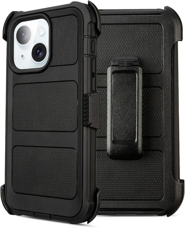 Saiboro Compatible with Defender iPhone 15 Case with Clip,Holster with Kickstand,for Heavy Duty