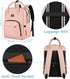 MATEIN Waterproof Nursing Backpack for Women, 15.6 Inch Travel Laptop Bag with Removable Organizer, Pink