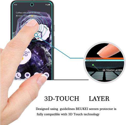 beukei (4 Pack) Compatible for Google Pixel 8 Pro 5G / Google Pixel 8 Pro Screen Protector Tempered Glass, (6.7 inch) Touch Sensitive,Case Friendly, 9H Hardness