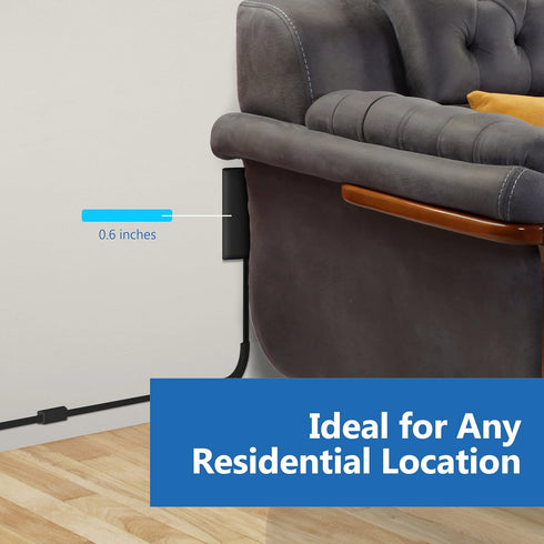 LIDER Flat-Face Outlet Extender: 3 Receptacles, Ultra-Thin Wall Plate Plug with 3-Outlet Power Strip, 2 Pack