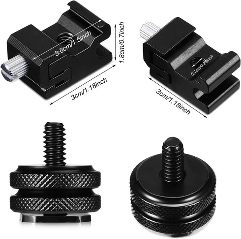 Weewooday 8 Pack 1/4"-20 Set Hot Shoe Adapter Kit, Cold Shoe Mount & Flash Stand Mount for DSLR Camera Rig, Tripod
