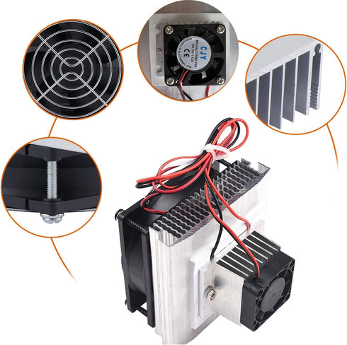Mini Air Conditioner DC 12V DIY Thermoelectric Peltier Refrigeration Cooling System Heat Sink Conduction Module Semiconductor Fridge Refrigeration Cooling System DIY Kit by Yrhrol
