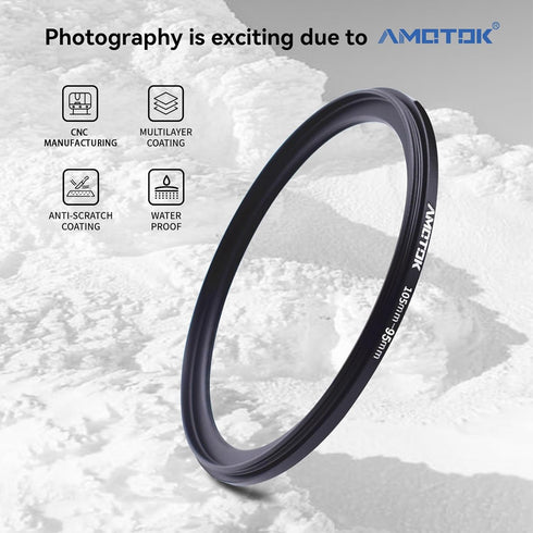 105mm to 95mm Camera Lens Adapter, Step-Down Ring for 95mm Filter Accessories
