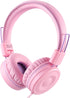POWMEE M1 Kids Headphones, Foldable Adjustable Stereo Tangle-Free, 3.5MM Jack for Children, Pink