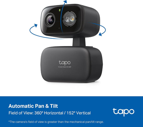 Tapo 2K 360 C217 Indoor/Outdoor Pan/Tilt Wired Security Camera - Baby Monitoring, Person & Baby Cry Detection, Motion