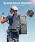BLAVOR 10W Portable Solar Charger, Small Foldable Solar Panel with USB-C USB-A Outputs, Compatible with Cell Phone