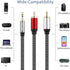 3.5mm to 2RCA Audio Cable 10ft - Nylon-Braided AUX to 2RCA Cable for Stereo Receiver, Smartphone, Tablet