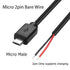 YAODHAOD Micro USB Male 2 Pin Bare Wire, 5V 3A Pigtail Power Cable for USB Equipment (5PCS)