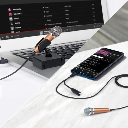 Mini Portable Vocal/Instrument Microphone for Voice Video Recording, Singing, Vlogging, Podcasting for iPhone Android