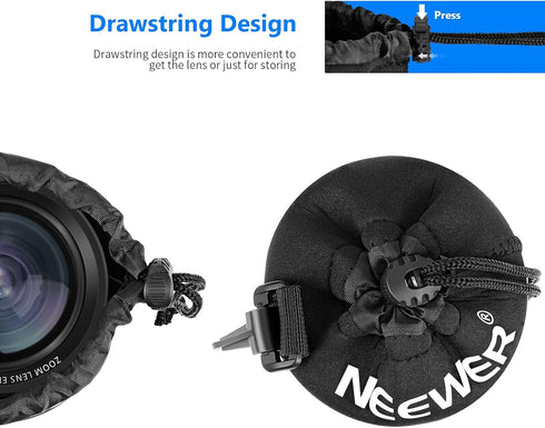 Neewer 4X Lens Case Pouch Bag with Thick Protective Neoprene for DSLR Camera Lens (Fits Canon, Nikon, Sony, Olympus,