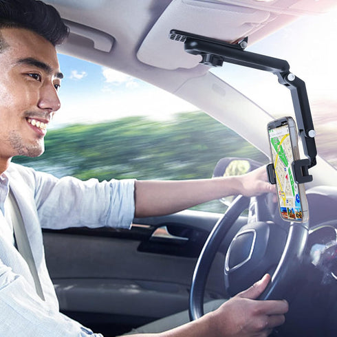 Cell Phone Holder for Car Mount Clip for Car Cellphone 360° Rearview Holder for Car Sun Visor Perfectly for iPhone Pro,