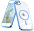 Magnetic iPhone SE 3rd/2nd Gen Case, Blue, Soft TPU Clear Anti-Yellowing Anti-Scratch Slim Fit Shockproof Transparent