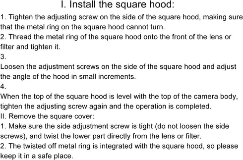 40.5MM 40.5mm Silver Retro Square Lens Hood Shade Digital Camera Mirrorless Camera Lens Lens Hood Digital Camera Lens