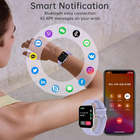 Smartwatch for Women, Waterproof Fitness Tracker with Health Monitor, Heart Rate/Blood Pressure/Blood Oxygen, 1.69" HD