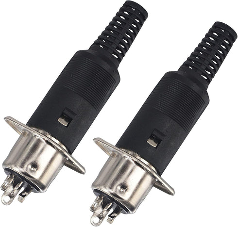 DIN 6 Pin Male Plug Solder Connector + Female Adapter Recessed Socket Panel Mount AV Adapter Set of 2