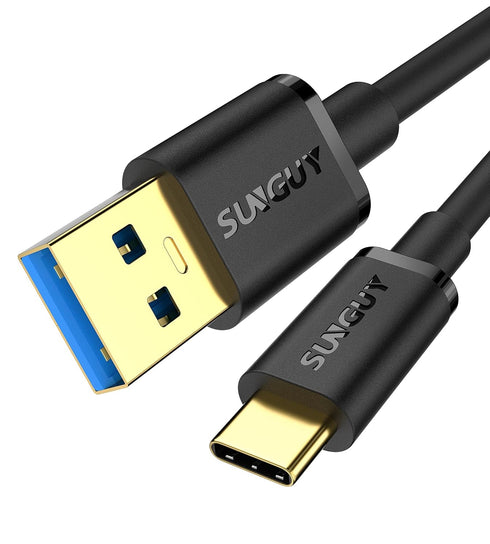 SUNGUY USB C Android Auto Cable 1.5FT, 10Gbps USB C 3.1 Gen 2 Data Transfer, 3A Fast Charging USB A to USB C Cable