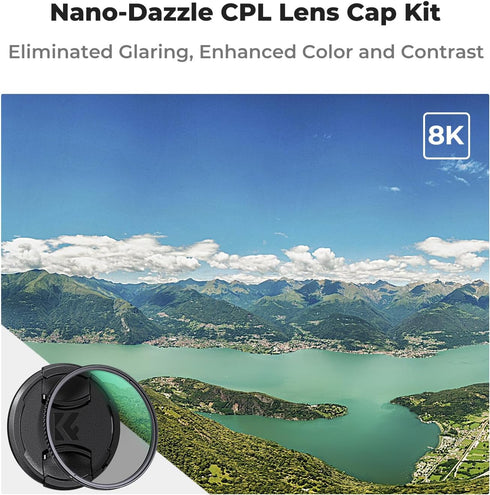 K&F Concept 52mm Circular Polarizer Lens Filter with Filter Cap, Optical Glass Ultra Slim CPL Filter with 24