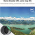 K&F Concept 52mm Circular Polarizer Lens Filter with Filter Cap, Optical Glass Ultra Slim CPL Filter with 24