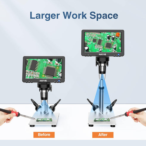 Hayve Digital Microscope Extension Tube, 6inch Longer Extender Metal Pole for Larger View, Compatible with Most Digital