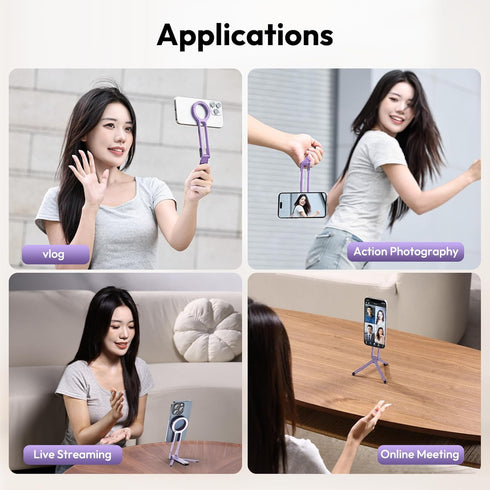 ULANZI MA30 17 16 15 14 13 12 Magnetic Phone Tripod Stand for iPhone, Aluminium Maglock Smartphone Mini Tripod Pocket