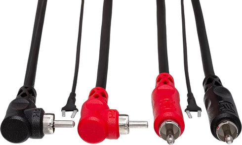 Hosa CRA-203DJ Dual Right-Angle RCA Stereo Interconnect Cable, 3 Meters