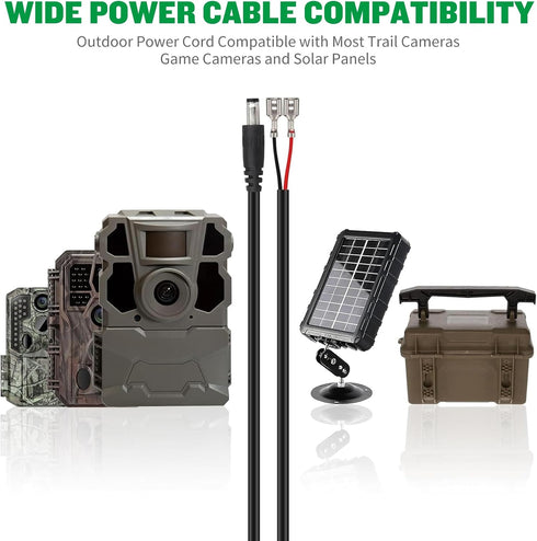 Varbmt 6.5FT, 4.0x1.7mm 4.0x1.7mm Trail Camera Power Cord DC External Power Cable Made for Portable Power Banks, Solar
