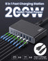 200W USB C Charger Block, GaN III 8-Ports Charging Station Hub + PD 65W Laptop Charger for MacBook, iPhone 16/15, Black