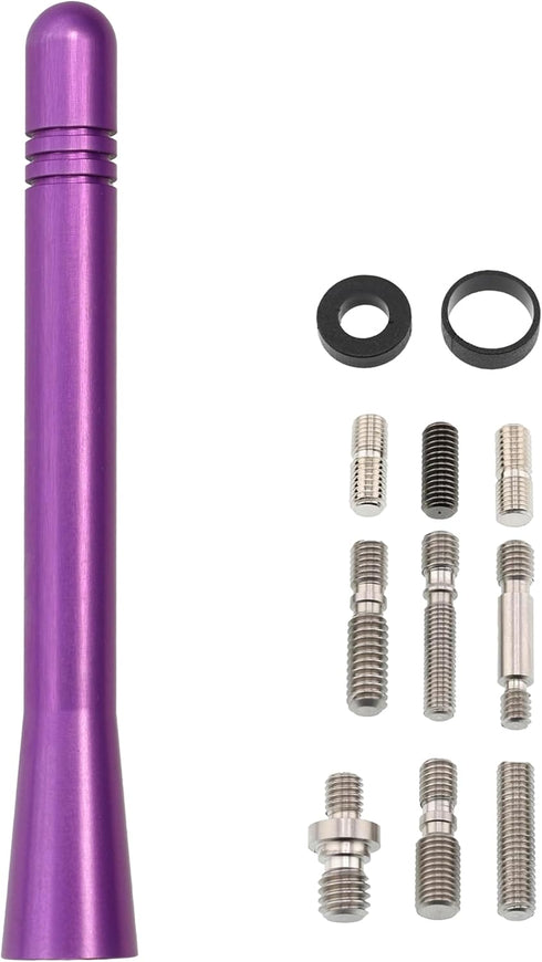 Votex - Made in USA - 4 Inch Purple Aluminum Antenna - Stainless