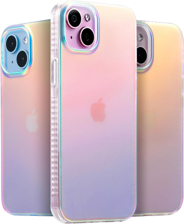 LONLI Hue iPhone 15 Plus Case - Iridescent, Shockproof, 10FT Drop Protection, Color Changing Effect | Unique & Cute