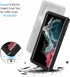 Lanhiem IP68 Waterproof Dustproof Case for Samsung Galaxy S22 Ultra, Built-in Screen Protector, Heavy Duty (Black/Clear)