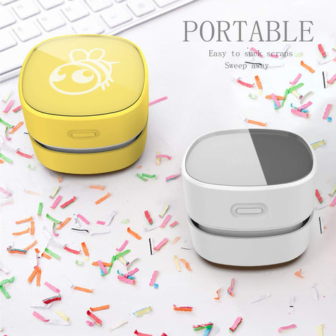 ODISTAR Desktop Vacuum Cleaner, Mini Table Dust Sweeper, Cordless & 360º Rotatable Design for Keyboard/Home/Office