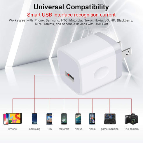 Charging Blocks Sicodo 3Pack for iPhone, One Port USB Power Adapter, Cell Phone Brick Charging Cube for iPhone 15 14 13