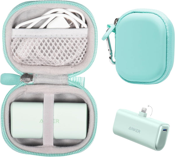 CaseSack Case for Anker Portable Charger with Built-in Lightning Connector, Mint