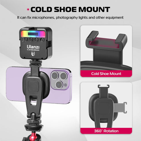 ULANZI Magnetic iPhone Tripod Mount MA23, Magnet Phone Holder Adapter for MagSafe, iPhone 12-14