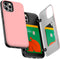 GOOSPERY Card Holder Wallet Case for iPhone 12/12 Pro (2020), Protective Dual Layer Bumper - Pink