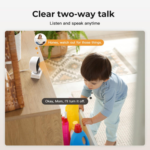 VSMAHOME 2K Vision,2-Way Audio&24/7 128G Cameras for Home Security,Indoor/Outdoor for Baby/Elder/Pet Monitoring