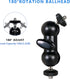 Cool Dual Ball Head Magic Arm Adapter Camera Clamp Mount with 1/4 and 3/8 Thread for DSLR, LED Light, 2 Pack