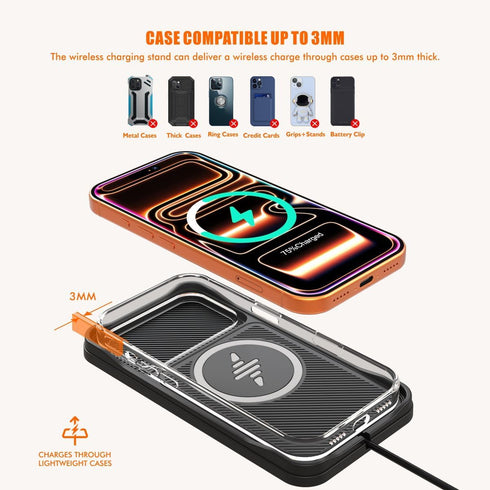 LANSEMKU iPhone17/16/15/14/13/12, Wireless Car Charger Pad for Non Slip Fast Wireless Charging Pad for Car Dashboard
