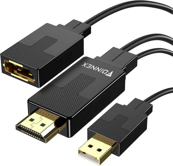 FOINNEX HDMI to DisplayPort Adapter, 4K@60Hz Not-Bidirectional HDMI to DP Male to Female for Computer