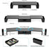 2 Spacrea Metal Desk Organizers and Accessories, Dual Monitor Stand Riser with Drawer and Pen Holders, Book Racks, Desk