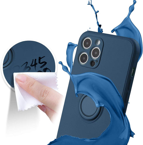ABITKU Stand Case for iPhone 12 Pro, 360° Ring Holder with Magnetic Kickstand, Shockproof Protective (Blue)