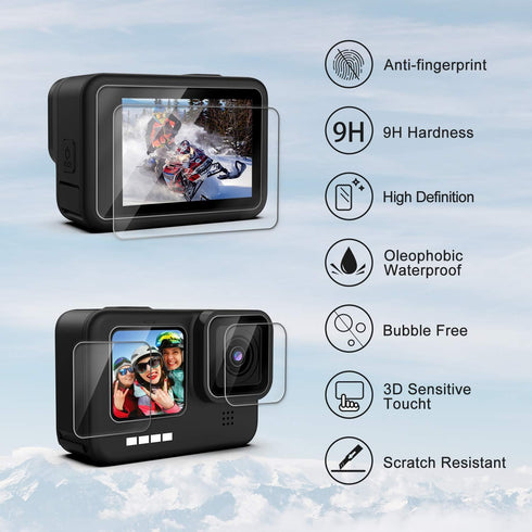 Accessories Kit for 11 10 9, Kuptone Silicone Sleeve Protective Case with Rubber Cap + 6Pcs Tempered Glass Screen