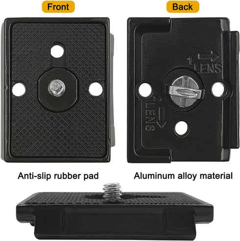 2 Pack Quick Release Plate, Tripod Quick Release Adapter Compatible for Manfrotto 200PL-14 QR Cameras Tripod, Camera Mounting Adapter with 1/4" and 3/8" Screws Ball Head Parts Replacement Adapter