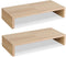 TEAMIX 2 Pack Monitor Stand Riser, 20 inch Wood Monitor Stand for TV/Screen/PC/Printer/Laptop, Desktop Organizer