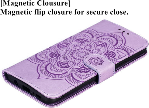 EYZUTAK Mandala Case for Samsung Galaxy S9, Premium Leather Flip Wallet with Card Slots, Magnetic Stand, Ultra Slim