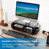 gianotter Desk Computer Monitor Stand Riser with Drawer and 2 Pen Holders, Black Desk Organizer for Office