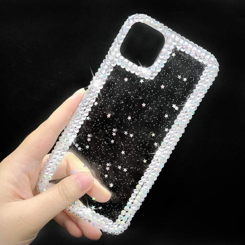 Bonitec Jesiya for iPhone 11 Pro Case, 3D Glitter Sparkle Bling Luxury Shiny Crystal Rhinestone Clear Protective Cover