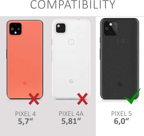 kwmobile Fabric Case for Google Pixel 5 - Hard Protective Phone Cover with Material Texture, Dark Blue